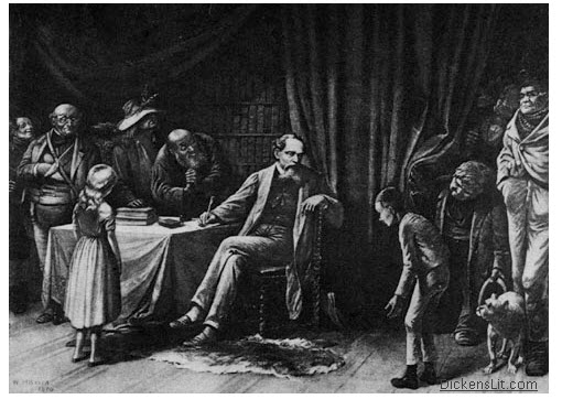 Charles Dickens the Author - Surrounded by His Characters