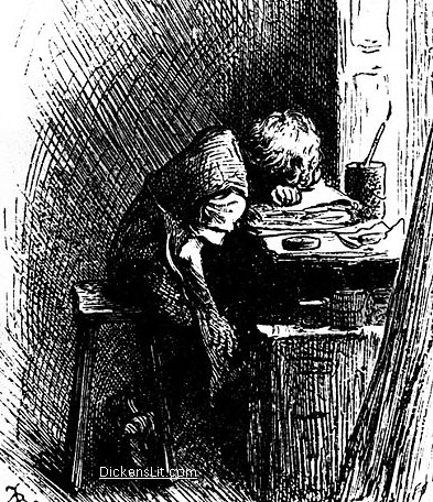 Charles Dickens as a Poor Boy Working in a Victorian Factory