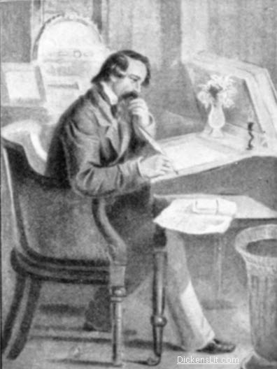 Charles Dickens at His Desk