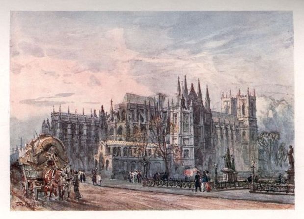 View of Westminster Abbey and St. Margaret's Church from Whitehall 
